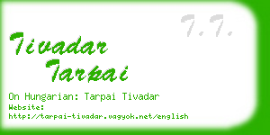 tivadar tarpai business card